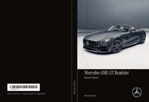 2018 Mercedes Benz AMG GT Roadster Operators Manual